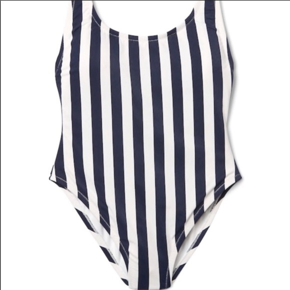 GAP Swim High Leg Striped One Piece